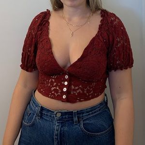 Red urban outfitters going out top